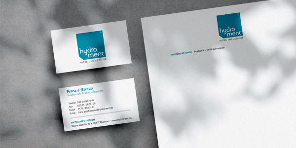 Briefpapier und Visitenkarte von Hydroment